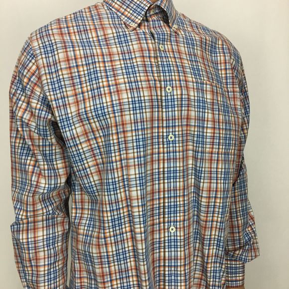 Peter Millar Size Large Plaid Long Sleeve Shirt - Picture 4 of 8